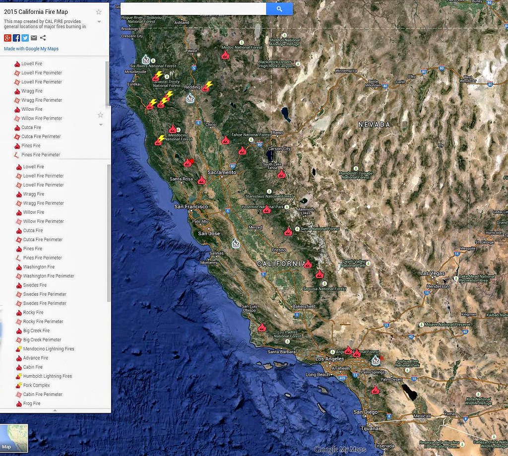 California Wildfires Map 2 August 2015 Panorama Of Calfir Flickr