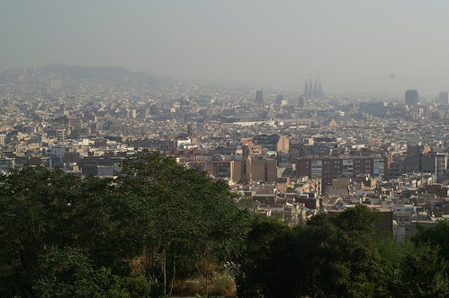 barcelona city skyline landscape spain