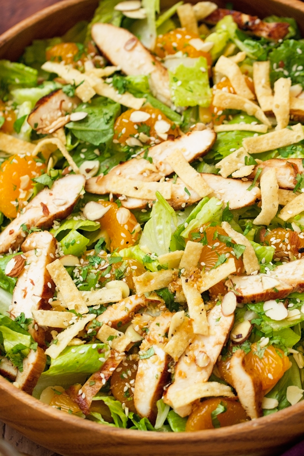 Asian Sesame Chicken Salad - Made with an AMAZING sesame vinaigrette and simple ingredients that you've already got at home! #sesamechickensalad #chickensalad #asianchickensalad | Littlespicejar.com