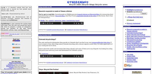 Cyclelicious in 2005