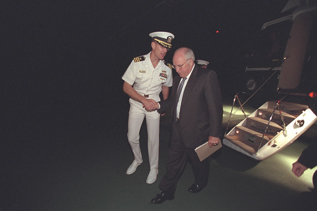 Vice President Cheney and Lynne Cheney Arrive at Camp David