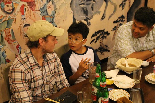Tom and Kaynen at Sushi.  Kaynen's probably telling Tom how quickly he beat Call of Duty.  