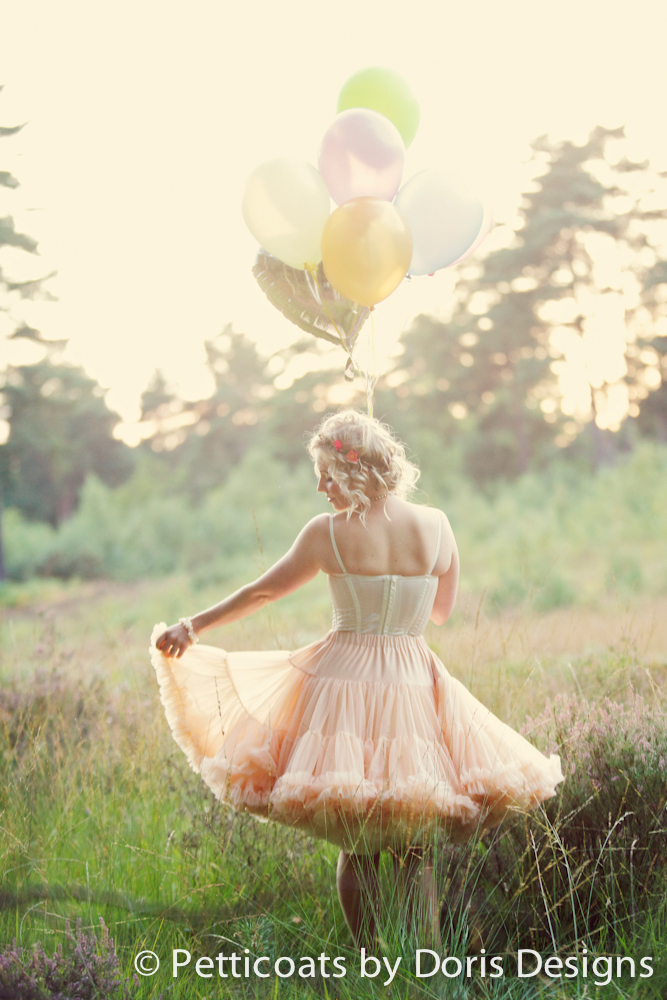 Peach Petticoat - Ivory Petticoat - Princess Bride - Doris Petticoats