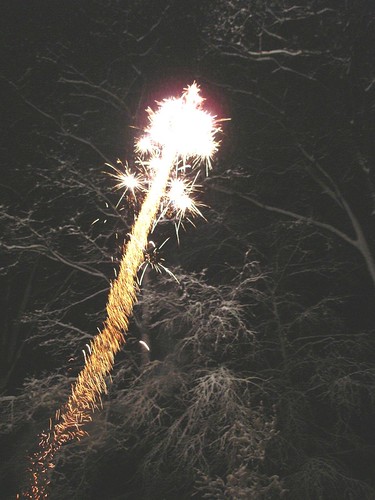 Fireworks in the snow