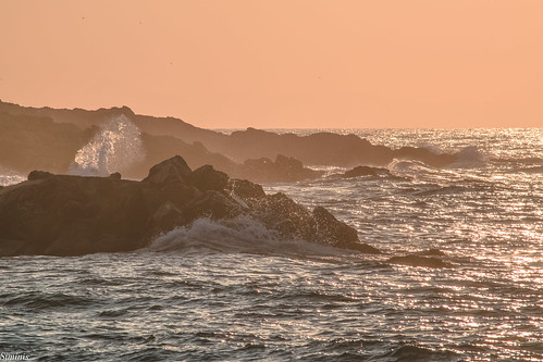 sunset sea reflection reflections rocks waves greece crete searocks heraklio sunreflections siminis