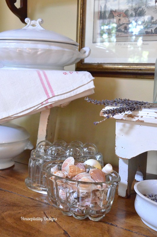 Shells in a vintage french food mold-Housepitality Designs