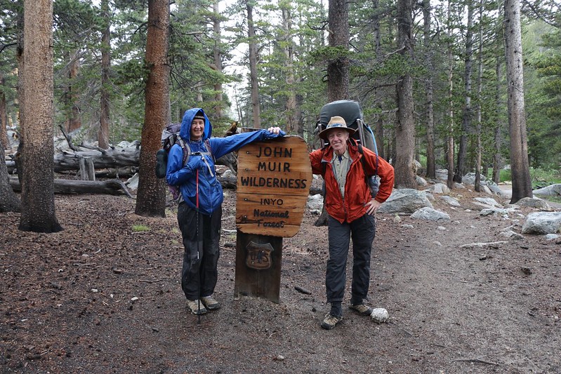 The two of us posing with the John Muir Wilderness Sign