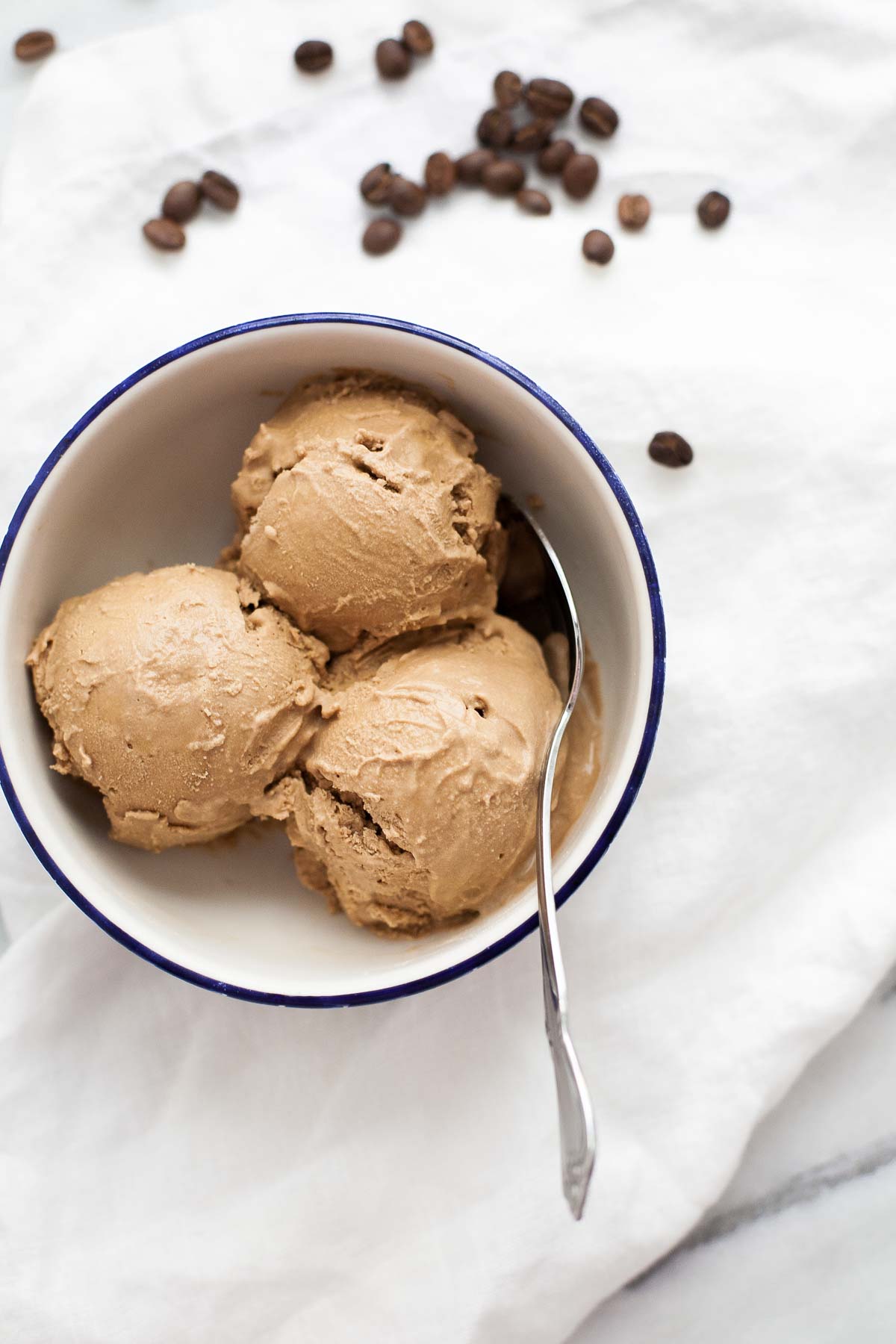 No-Churn Mocha Ice Cream (sweetened with maple syrup) | acalculatedwhisk.com