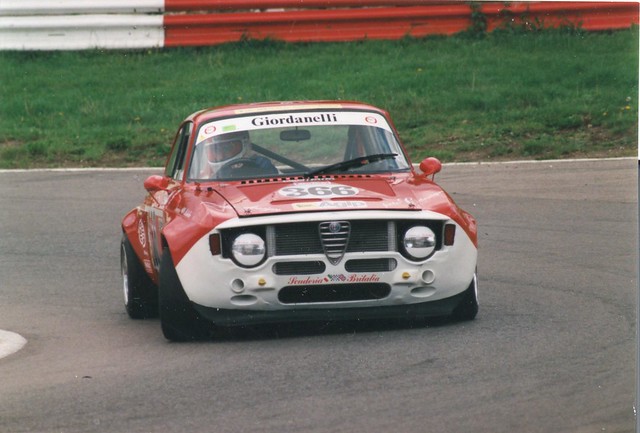 Roberto Giordanelli  successfully raced this Giulia for several seasons, the car being seen here at Mallory Park in August 2000.
