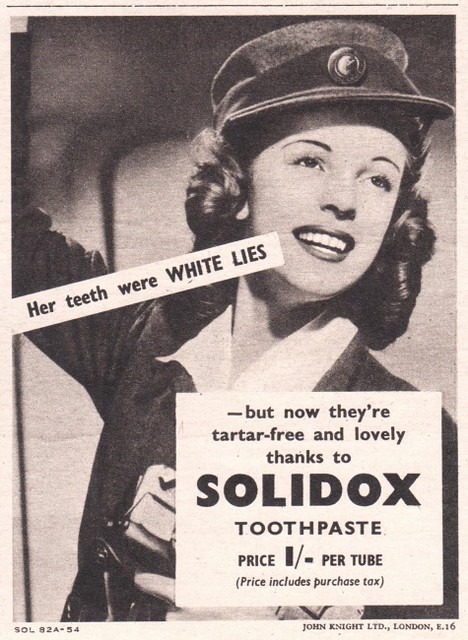 Her teeth were white lies