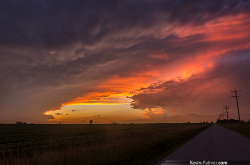 road pink sunset red orange storm color evening illinois colorful dusk vivid stormy farmland thunderstorm dwight fiery severe kevinpalmer tamron1750mmf28 pentaxk5