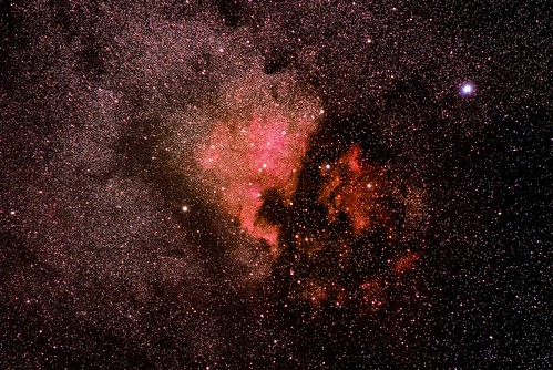 ca red summer sky canada black color nature season star photo nightscape quebec location nebula québec astrophotography mandeville northamericanebula pelicannebula
