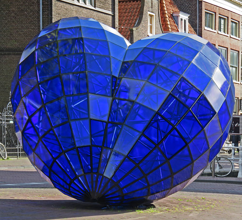A Delft Blue Glass Heart in Delft, Holland
