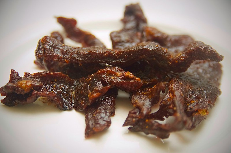 203/365. to eat, or not to eat,  the homemade beef jerky. that is the question  ( for a food scientist ).