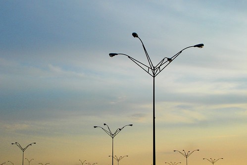 sunset pennsylvania lamppost erie