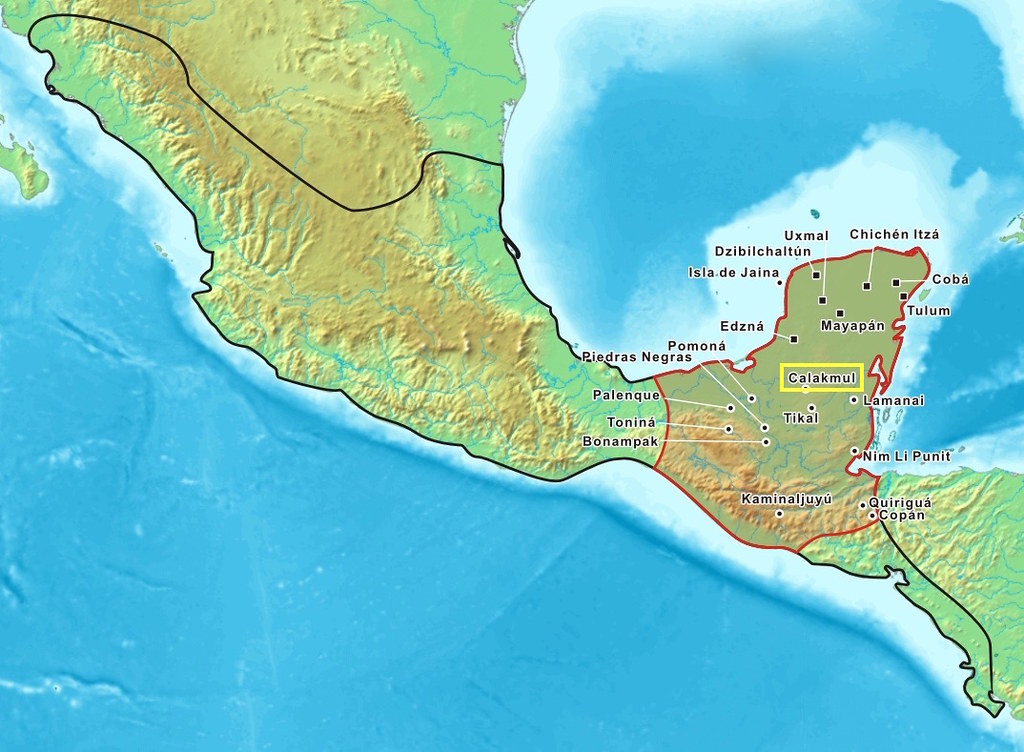 mapa mexico calakmul