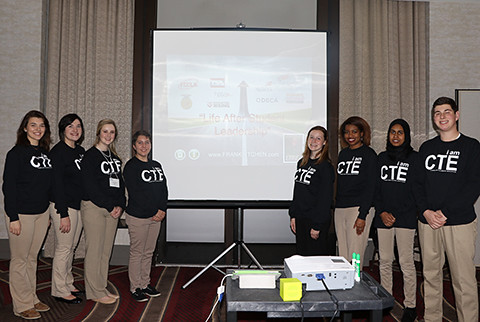 Career and Technology Student Organization leaders attend training.