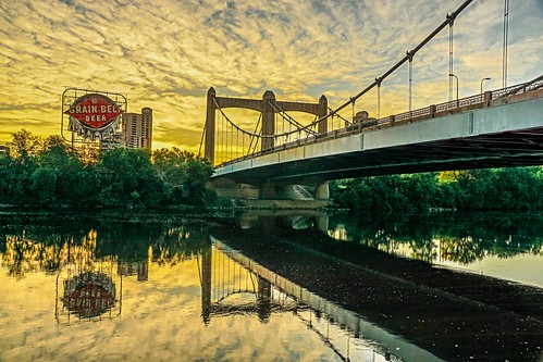 city morning bridge reflection minnesota sign sunrise river mississippi belt grain minneapolis avenue iconic hennepin