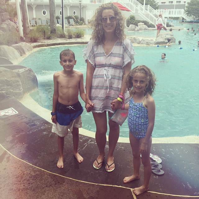 Can't believe I got the kids to stay still for a pre-pool picture. Of course, right after this Aut almost jumped right into a deep pool and she can't swim. Ahhh, kids! Love the sand bottom and pirate ship slide. ⚓️🏊☀️💙:yello