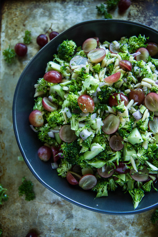 Broccoli, Grape and ALmond Salad