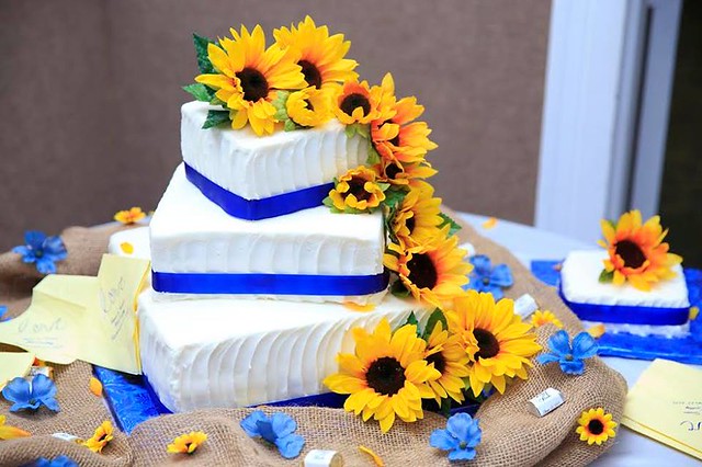 Sunflower Wedding Cake by Annabelle's Cookies and More