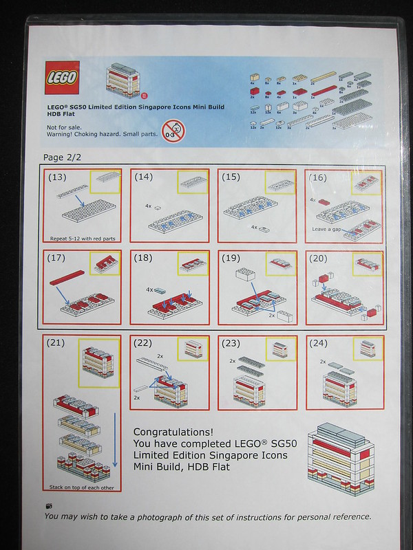 LEGO SG50 Limited Edition Singapore Icons Mini Build - HDB Flat - Instructions - 2 of 2