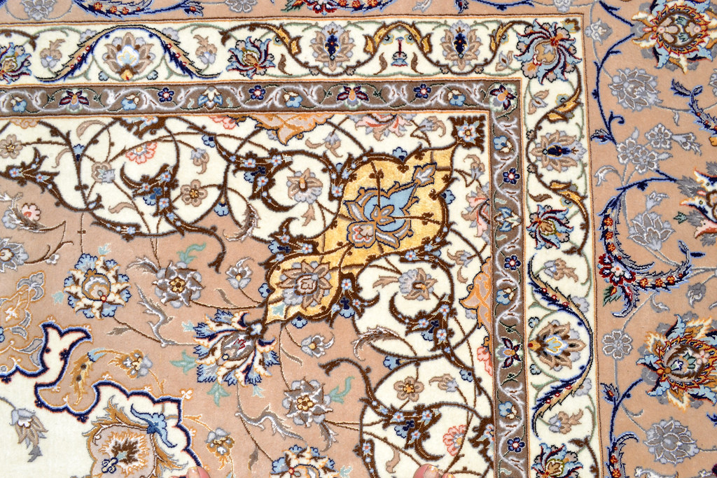 Isfahan Oversize Persian Area Rug Handwoven 12x17 silk base  (5)