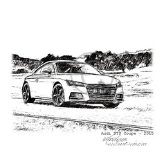 Audi TTS Coupe #cardrawing #Autozeichnung #Pencildrawing by www.autozeichnungen.net