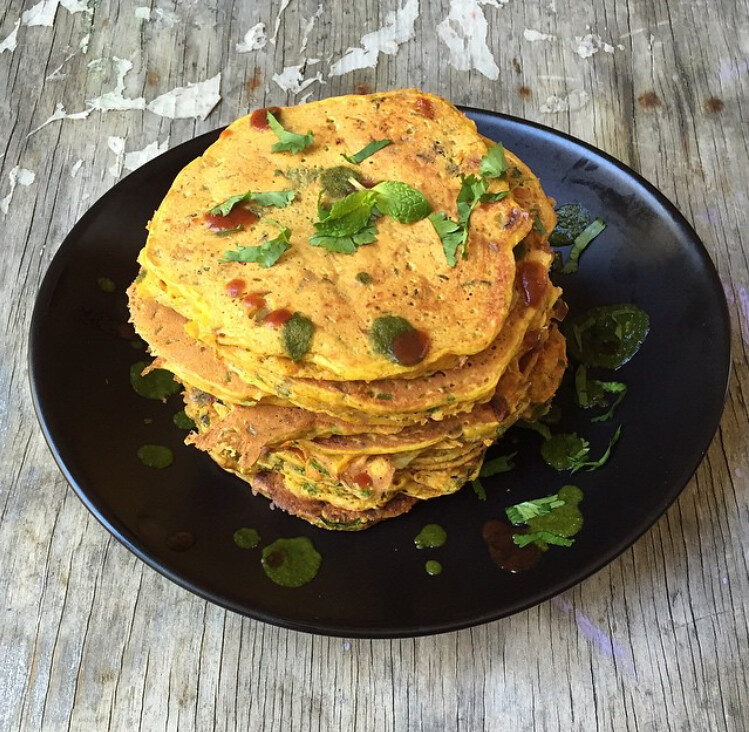 BESAN CHILLA- Chickpea flour Savory Pancakes - 5 Easy Healthy Lunch Box Ideas
