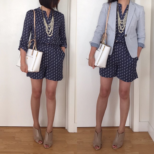  Ann Taylor Printed Romper Review on www.whatjesswore.com
