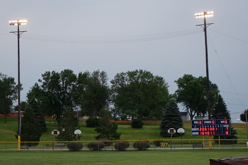 summer game sports sign lights baseball dusk iowa highschool scoreboard 2015 franklinpark belleplaine
