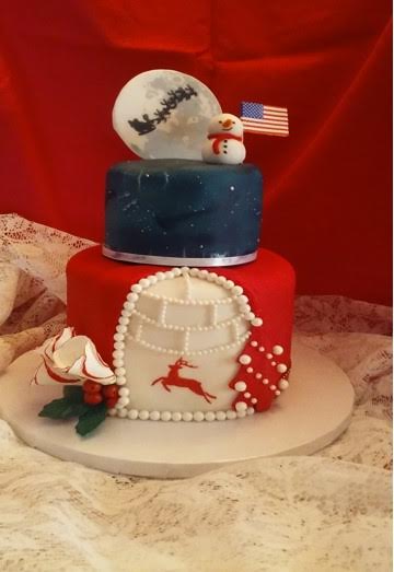 Santa passing over the Moonlight by Donna Mandell of Unique Cakes & Confections