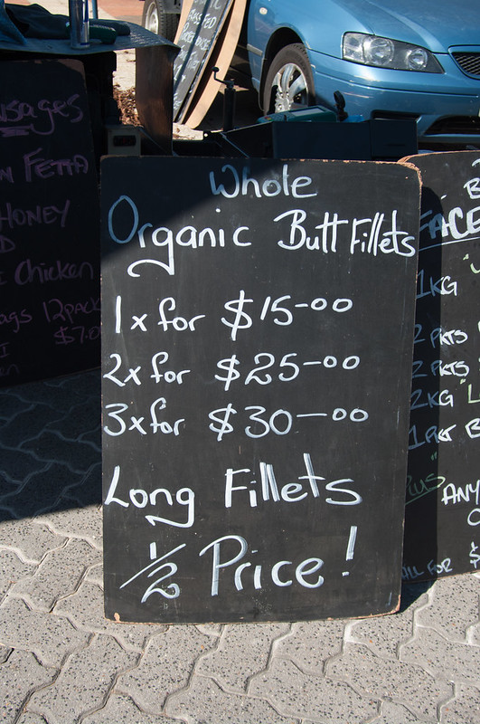 Mad Butcher Organic Butt Fillets ( Eye fillets)  purchased at the Cleveland Markets, Brisbane SE Australia