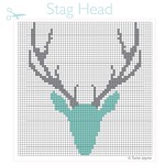 Stag Head Cross Stitch Pattern-01