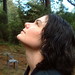 rachel admiring the redwood canopy above a potential homesite in the la honda redwoods   dscf0721