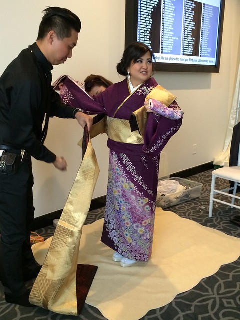 Megumi changing into kimono