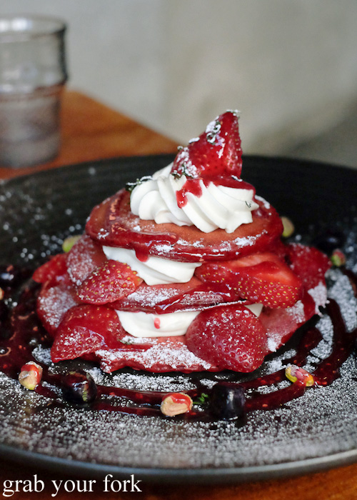 Red velvet pancakes at The Local Mbassy, Ultimo