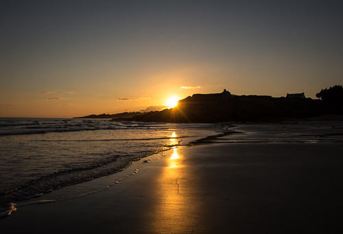 sunset summer seascape france beach silhouette brittany bretagne cloharscarnoët lepouldu