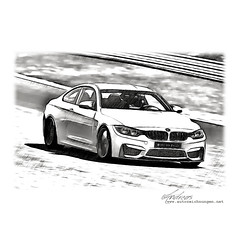 BMW M4 Coupe Prints of your Car on request - www.autozeichnungen.net