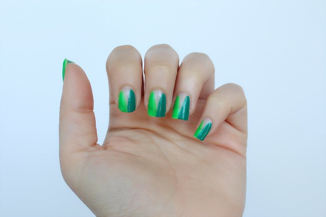 Green Negative Space Nails