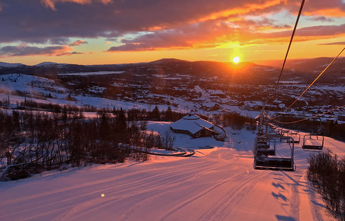 norway beitostølen skilift snow winter sunrise morning