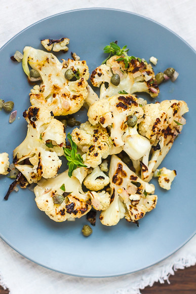 Grilled Cauliflower with Oregano and Capers