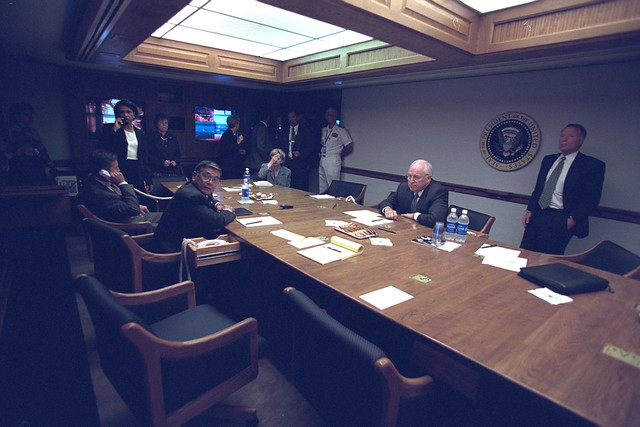 Vice President Cheney with Senior Staff in the President's Emergency Operations Center (PEOC)