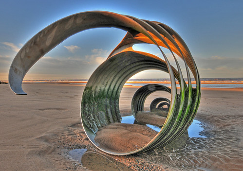 abstract sculpture beach cleveleys fylde sunrise