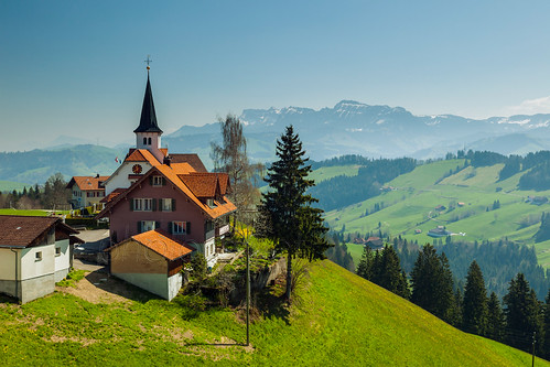 mountains alps architecture switzerland europe view postcard traditional scenic sunny hazy subalpine cantonlucerne bramboden romoos