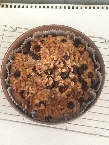 Blueberry and Walnut Muffin Cake, just out of the oven.
