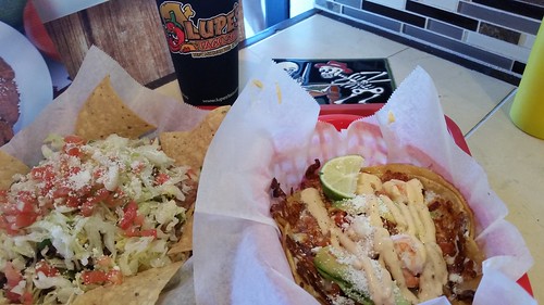 Nachos (or Taco Salad?) & Shrimp Quesa Taco