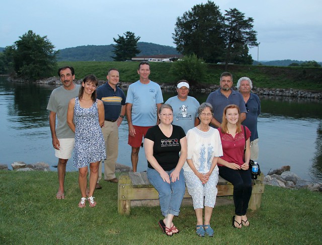 CLSP Ambassadors at a recent meeting, from left to right on bench: Samantha Edwards; Secretary Mary Rhoades Standing: Bernard LaFleur, Kasia Fthenos, Park manager Chris Doss, President Johnny Garrett, Michael Valack, Vice president Brian Edwards, Rob Lowe at at Claytor Lake State Park, Virginia