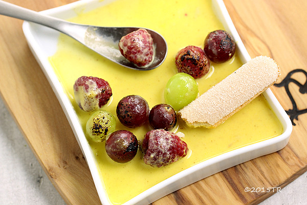 葡萄與覆盆子佐沙巴雍醬 Raisins, framboises, sabayon de muscat-20150614