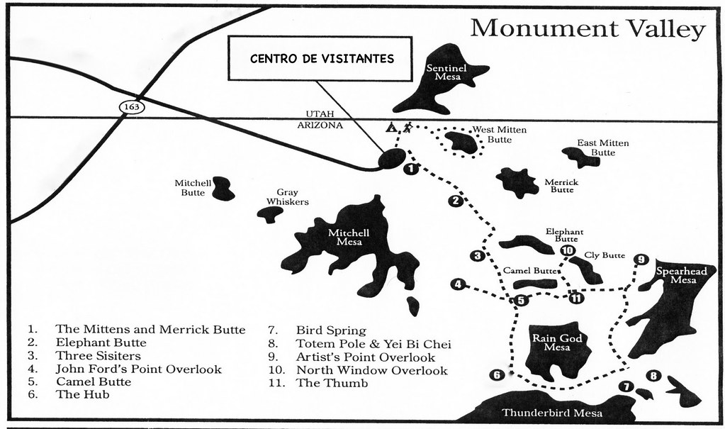 Mapa Monument Valley
